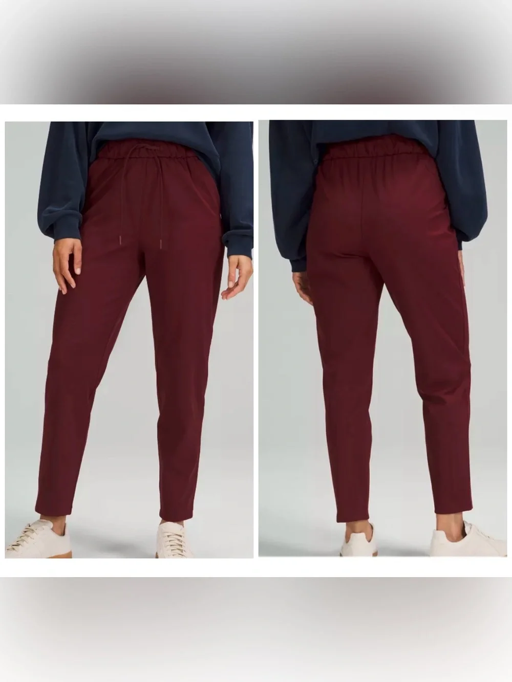LULULEMON Stretch High-Rise Jogger  7/8 Length Women's Size 12 Burgundy Maroon